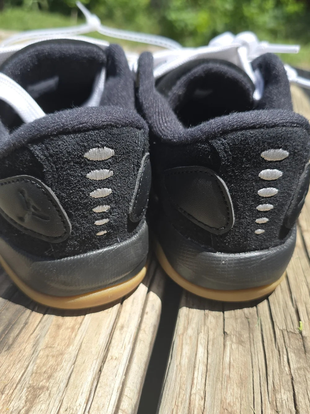 New - Nike Air Jordan Session GS BlackKids Black Suede Sneakers with White Laces